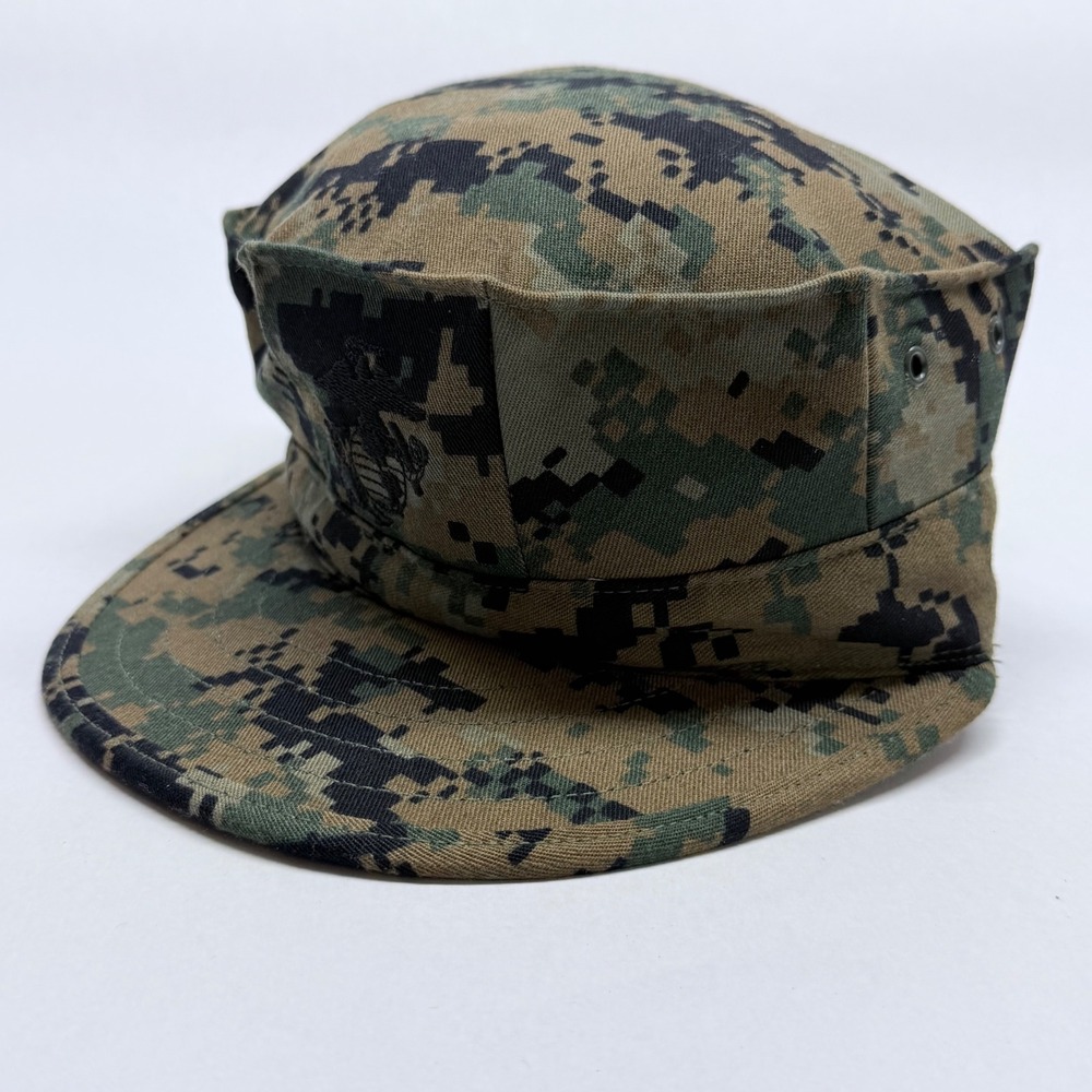 USMC MARPAT Woodland Camo Garrison Cover Hat Sekri Industries X-Small EGA Logo